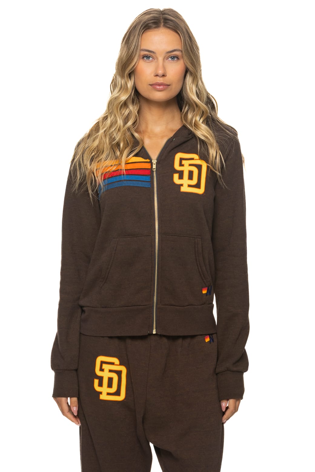 Retro SAN DIEGO PADRES 2026 ZIP HOODIE - BROWN