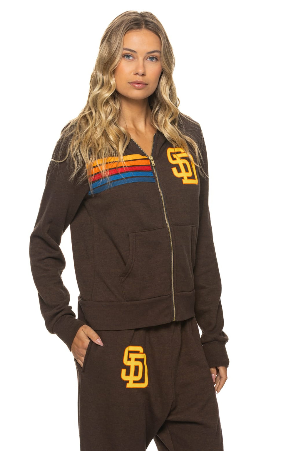 Retro SAN DIEGO PADRES 2026 ZIP HOODIE - BROWN