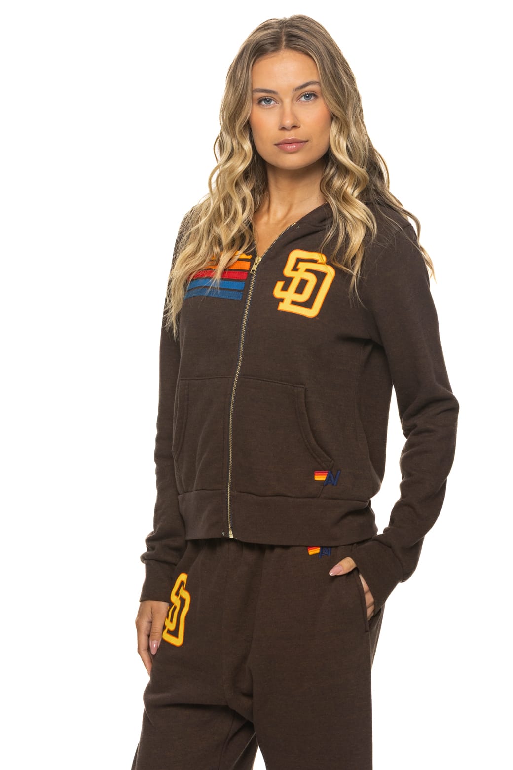 Retro SAN DIEGO PADRES 2026 ZIP HOODIE - BROWN
