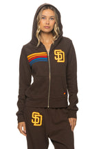 Retro SAN DIEGO PADRES 2026 ZIP HOODIE - BROWN