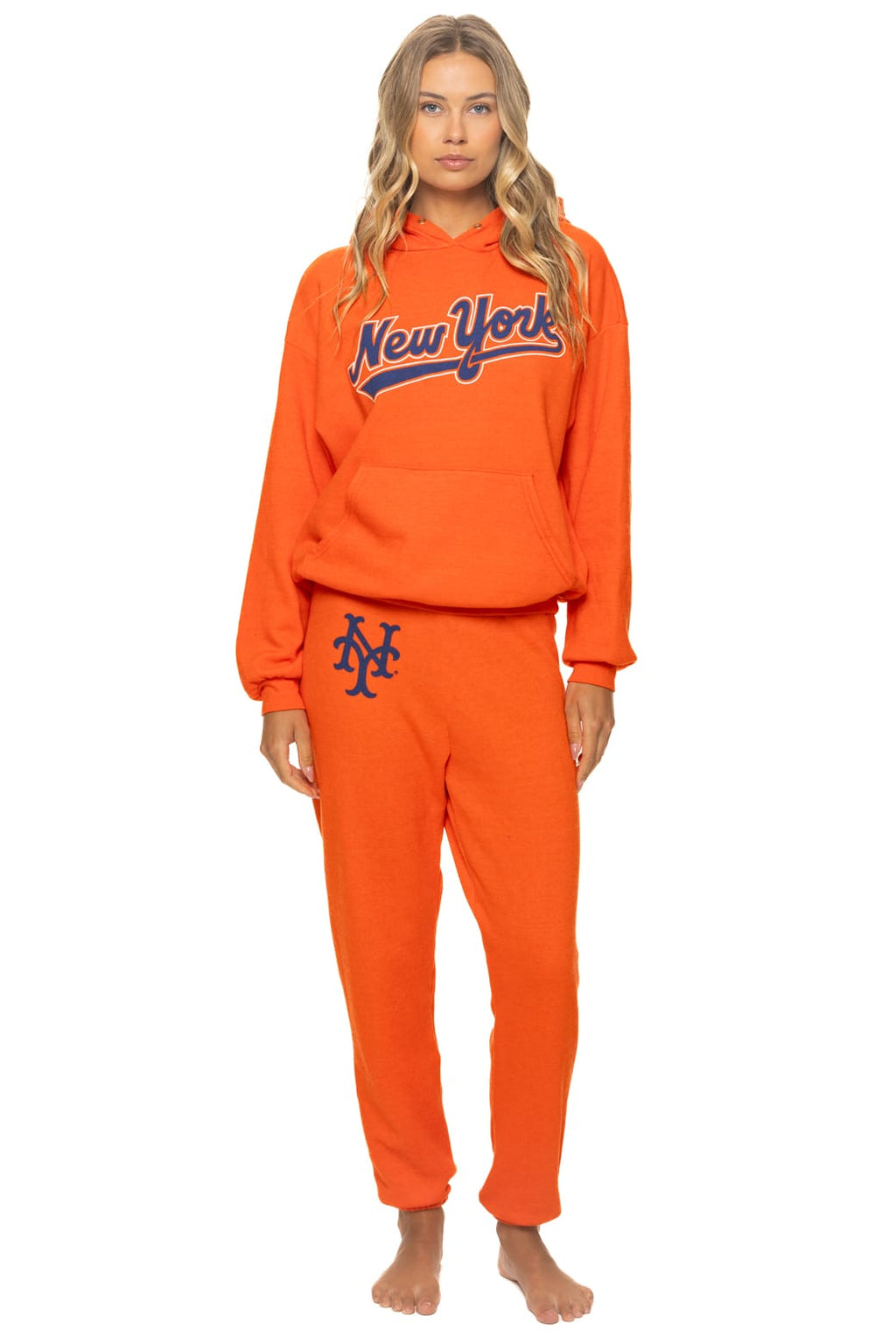 Retro NY METS 2026 RELAXED PULLOVER HOODIE - ORANGE