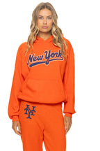 Retro NY METS 2026 RELAXED PULLOVER HOODIE - ORANGE