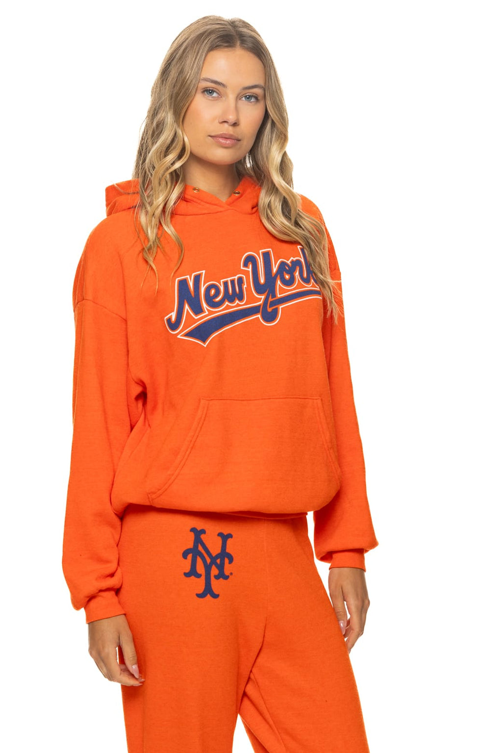 Retro NY METS 2026 RELAXED PULLOVER HOODIE - ORANGE