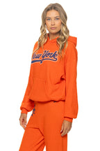 Retro NY METS 2026 RELAXED PULLOVER HOODIE - ORANGE