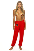Retro AVIATOR NATION SWEATPANTS - NEON RED