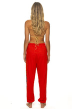 Retro AVIATOR NATION SWEATPANTS - NEON RED