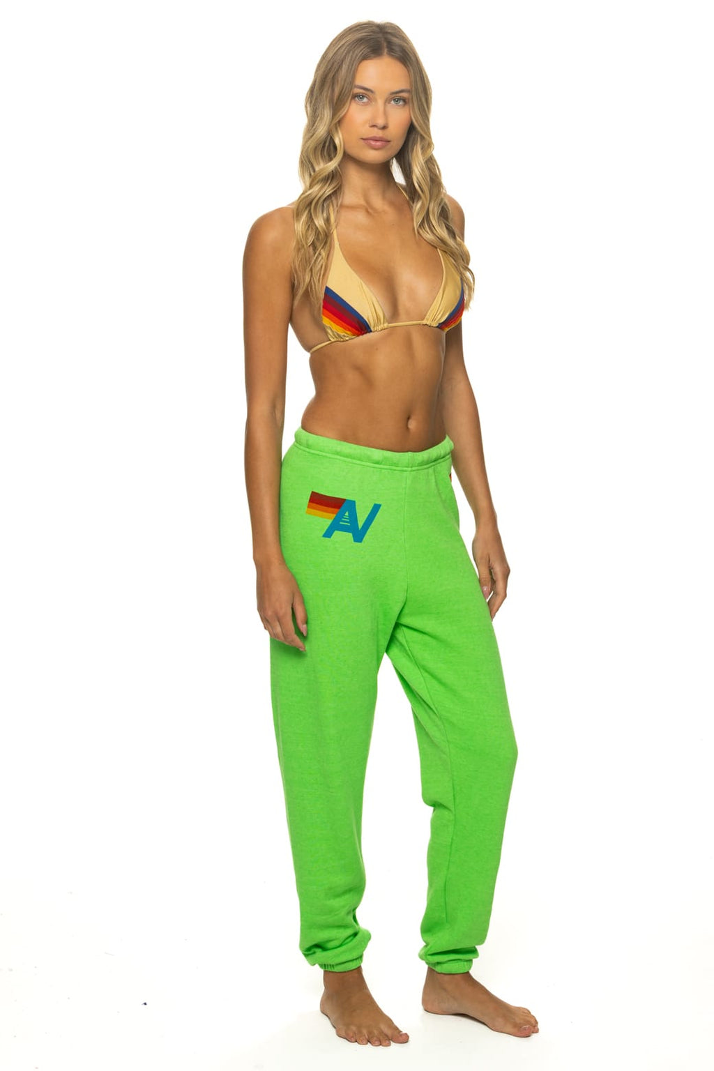Retro LOGO SWEATPANTS - NEON MINT