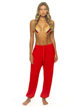 Retro BOLT PRINT UNISEX SWEATPANTS - RED WHITE