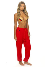 Retro BOLT PRINT UNISEX SWEATPANTS - RED WHITE