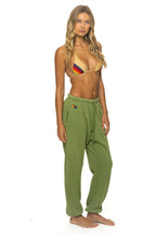Retro BOLT PRINT UNISEX SWEATPANTS - JUNGLE GREEN