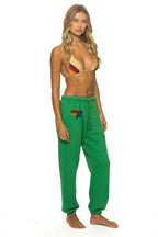 Retro LOGO PRINT SWEATPANTS SWEATPANTS - KELLY GREEN