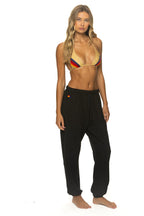 Retro BOLT PRINT SWEATPANTS - BLACK WHITE