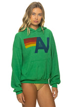 Retro LOGO PULLOVER RELAXED HOODIE - KELLY GREEN