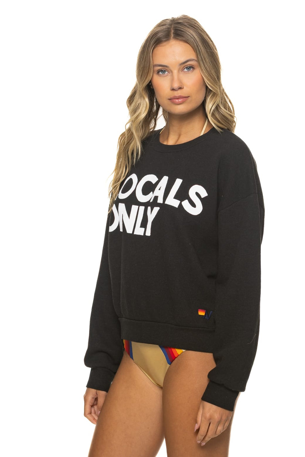 Retro LOCALS ONLY RELAXED CREW SWEATSHIRT - BLACK