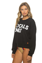 Retro LOCALS ONLY RELAXED CREW SWEATSHIRT - BLACK