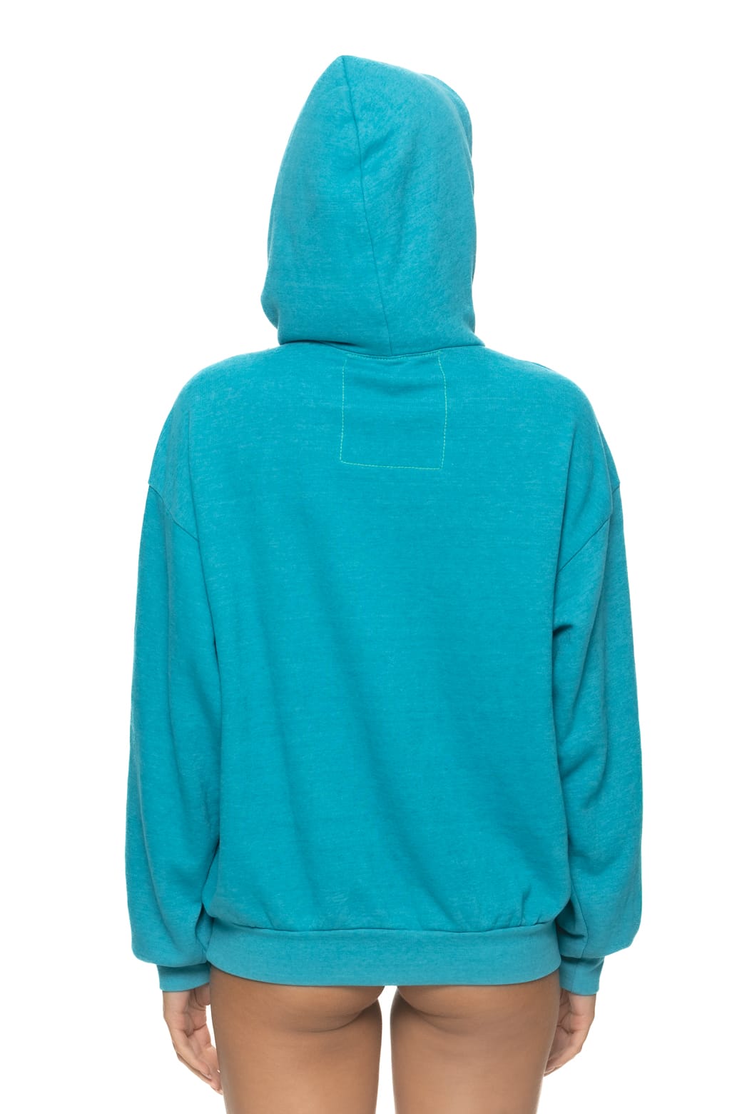 Retro WAVE STRIPE 4 PULLOVER HOODIE RELAXED - TEAL GREEN