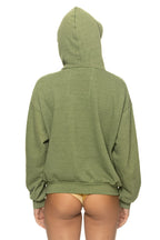 Retro WAVE STRIPE 4 PULLOVER HOODIE RELAXED - JUNGLE GREEN GREEN