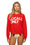 Retro LOCALS ONLY RELAXED CREW SWEATSHIRT - RED