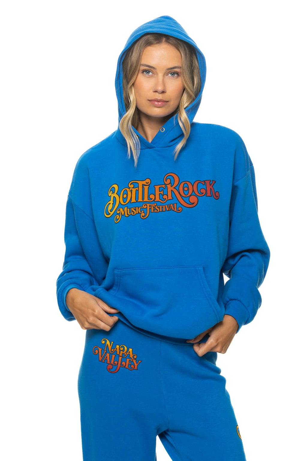 Retro BOTTLEROCK 2026 RELAXED PULLOVER HOODIE - ADVENTURE BLUE