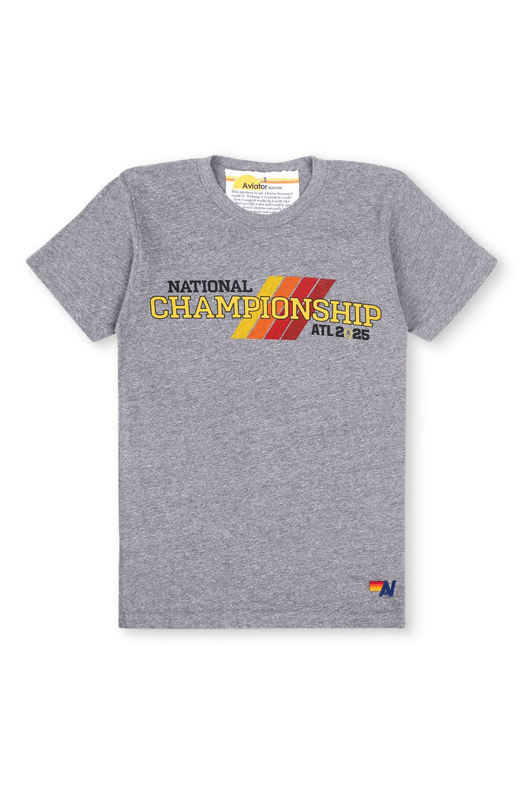 Retro CFP NATIONAL CHAMPIONSHIP 2025 CREW TEE SHIRT - HEATHER GREY