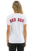 Retro RED SOX BOLT UNISEX CREW TEE - WHITE