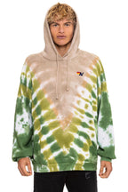 Retro HAND DYED V RELAXED PULLOVER HOODIE - TIE DYE SAND JUNGLE