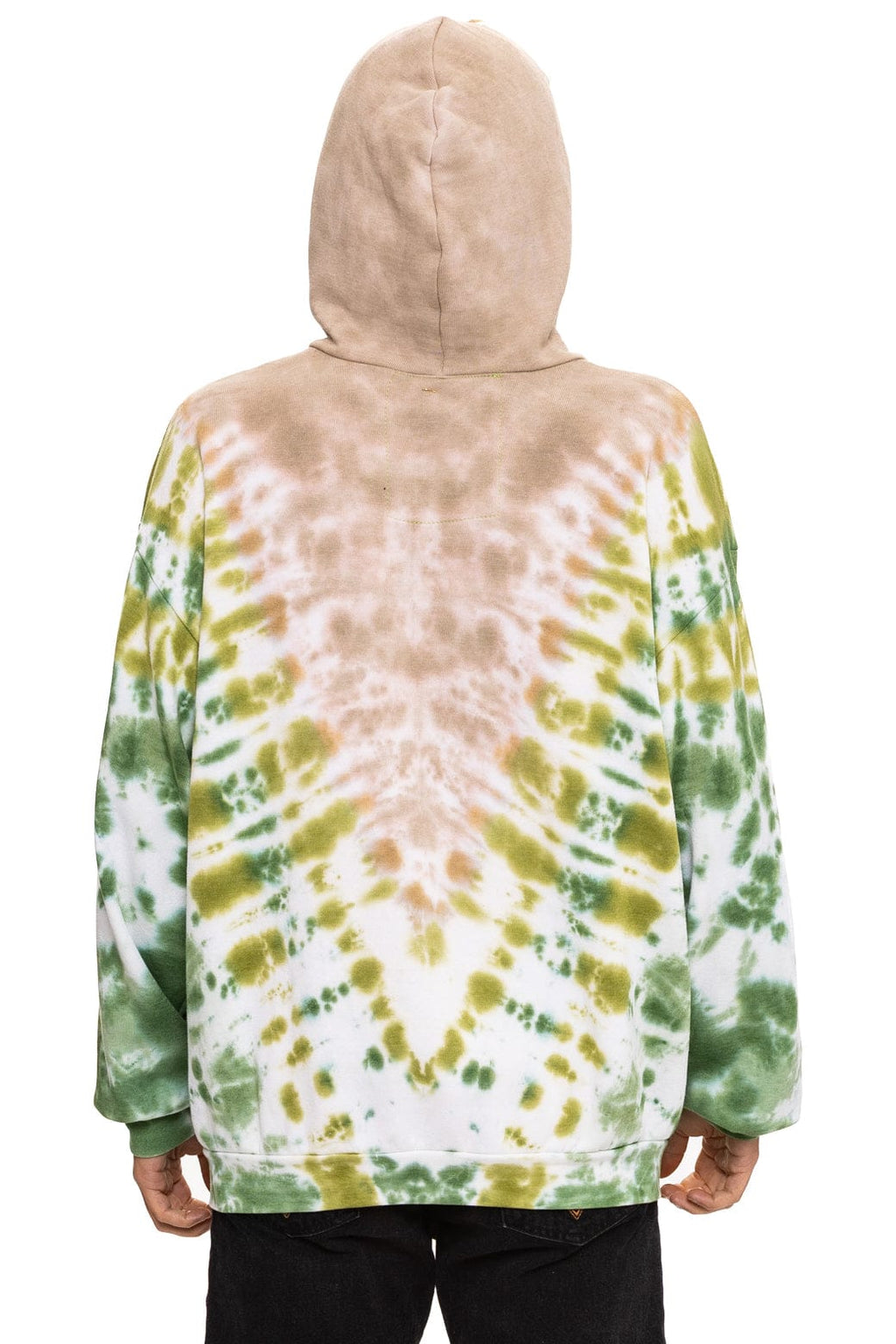 Retro HAND DYED V RELAXED PULLOVER HOODIE - TIE DYE SAND JUNGLE