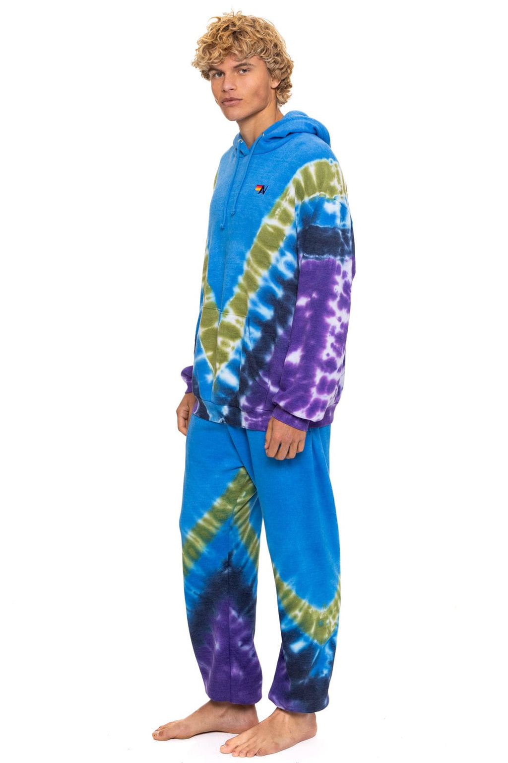 Retro HAND DYED V SWEATPANTS - TIE DYE OCEAN PURPLE