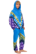 Retro HAND DYED V RELAXED PULLOVER HOODIE - TIE DYE OCEAN PURPLE