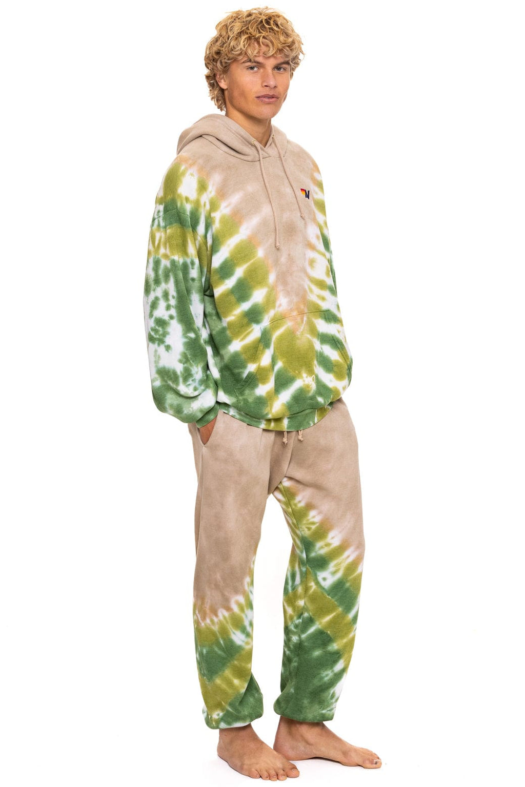 Retro HAND DYED V SWEATPANTS - TIE DYE SAND JUNGLE