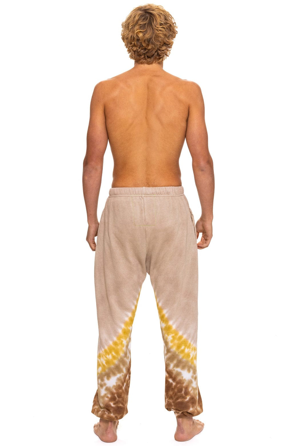 Retro HAND DYED V SWEATPANTS - TIE DYE SAND CINNAMON