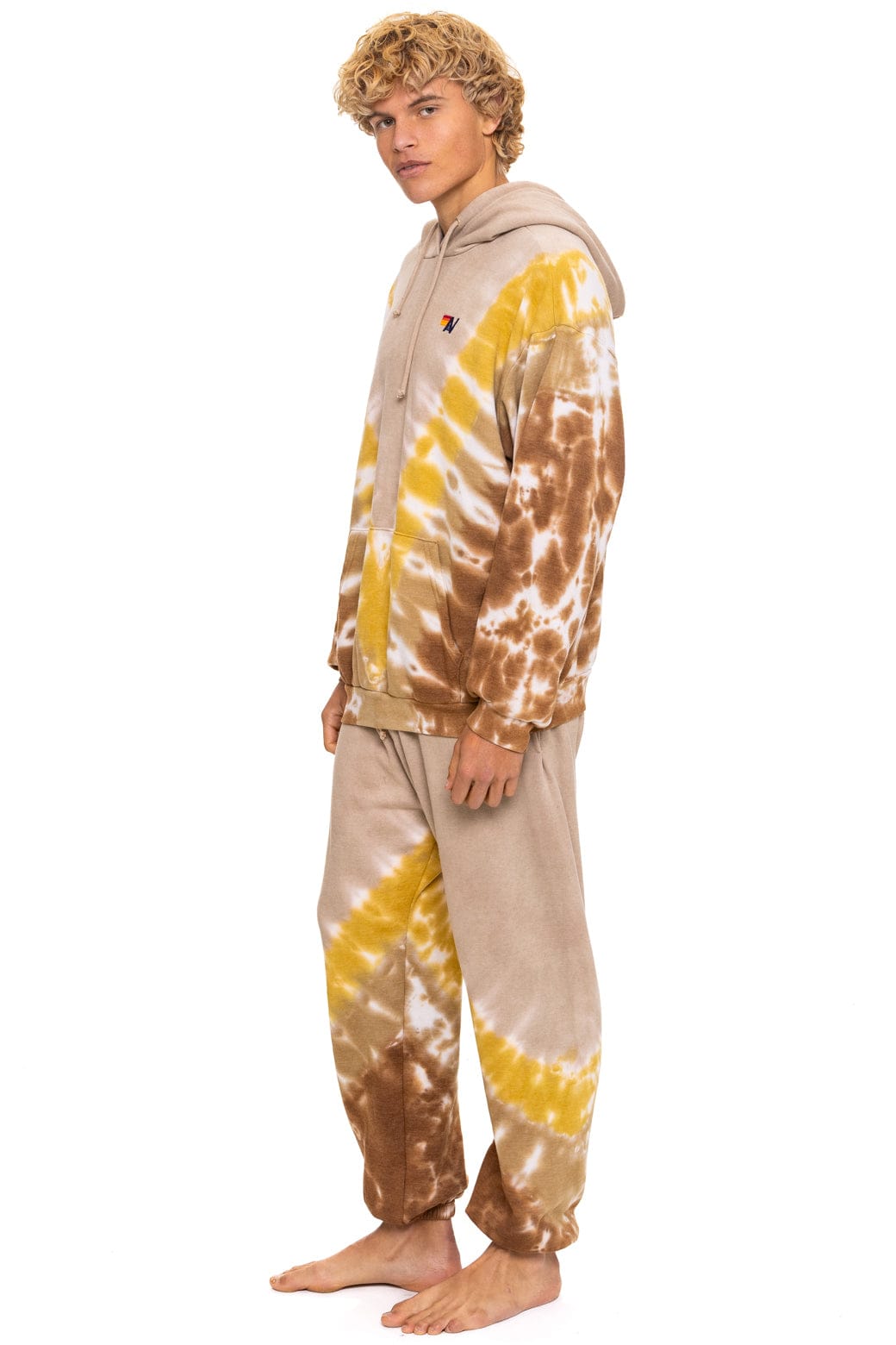 Retro HAND DYED V SWEATPANTS - TIE DYE SAND CINNAMON