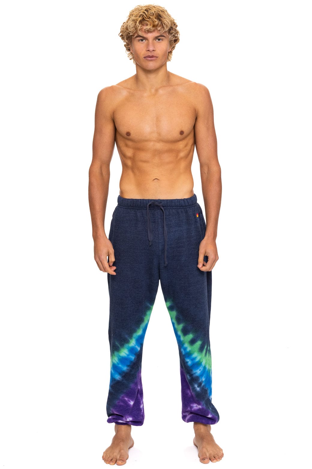 Retro HAND DYED V SWEATPANTS - TIE DYE MIDNIGHT PURPLE
