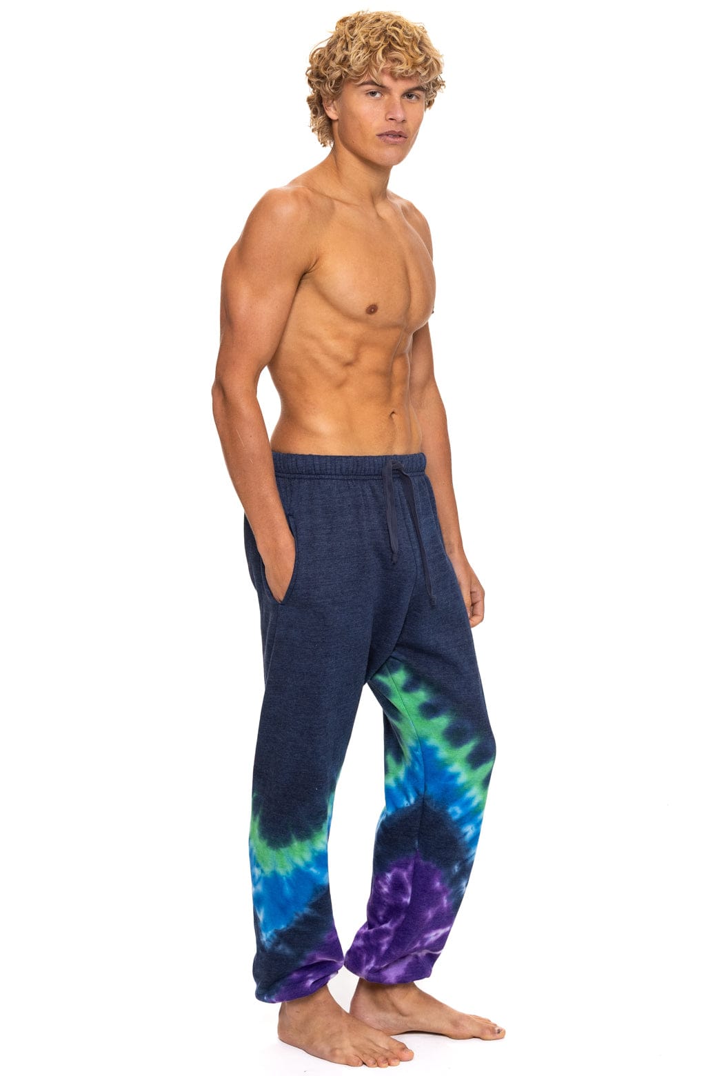 Retro HAND DYED V SWEATPANTS - TIE DYE MIDNIGHT PURPLE