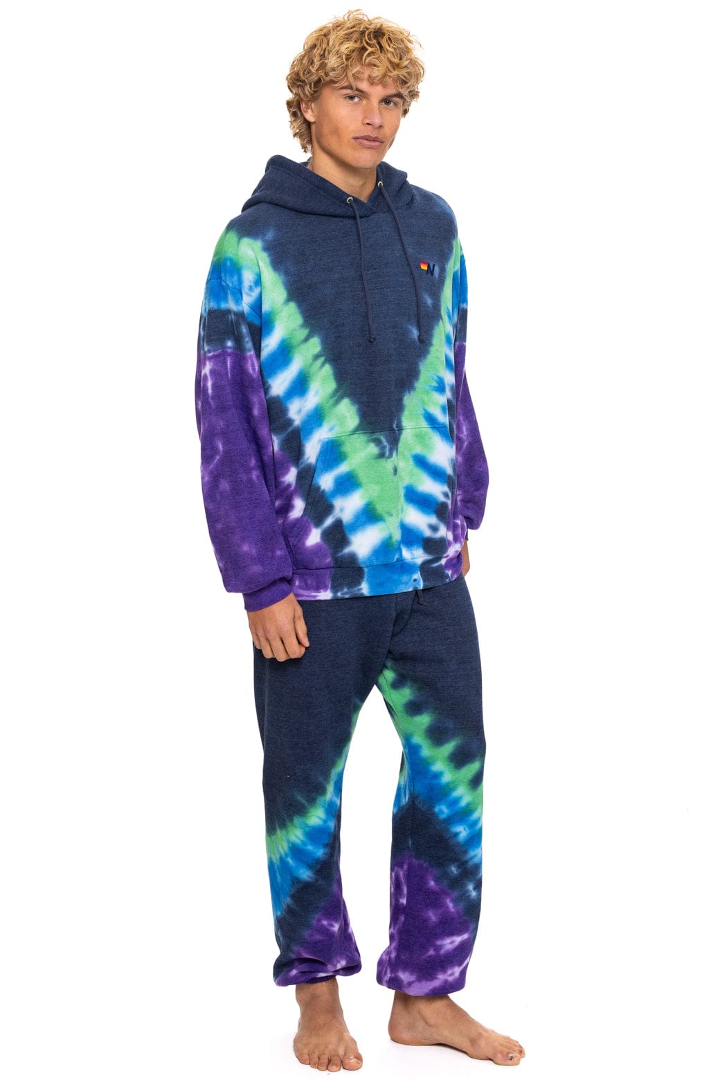 Retro HAND DYED V SWEATPANTS - TIE DYE MIDNIGHT PURPLE