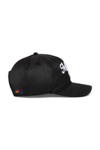 Retro MEMBERS EXCLUSIVE VINTAGE SATIN SCRIPT TRUCKER HAT - BLACK WHITE