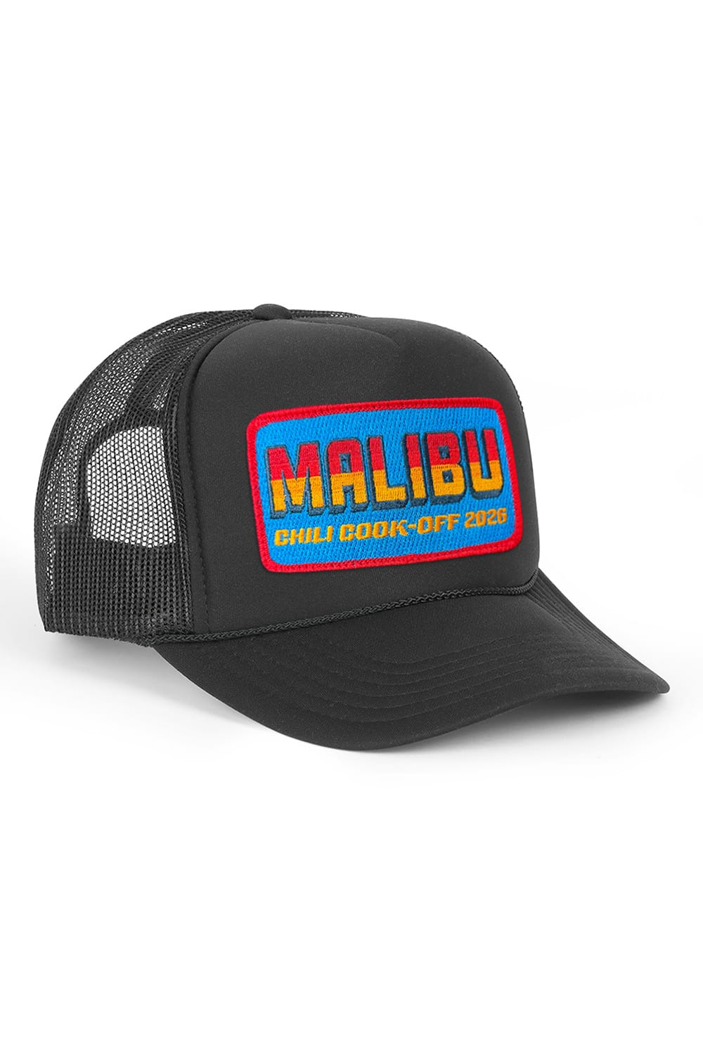 Retro MALIBU CHILI COOK-OFF 2026 VINTAGE LOW RISE TRUCKER - BLACK