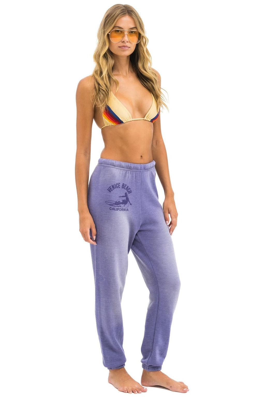 Retro VENICE SURFER SWEATPANTS - FADED GRAPE