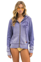 Retro VENICE SURFER ZIP HOODIE - FADED GRAPE