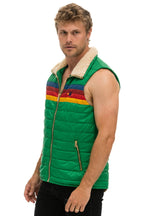 Retro MENS 4 STRIPE VEST SHERPA- AMAZON