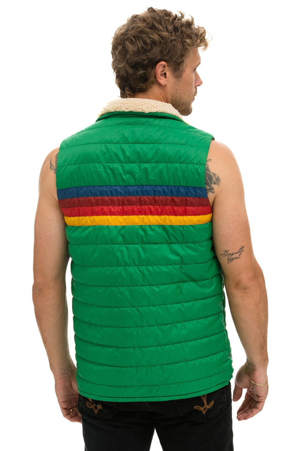 Retro MENS 4 STRIPE VEST SHERPA- AMAZON