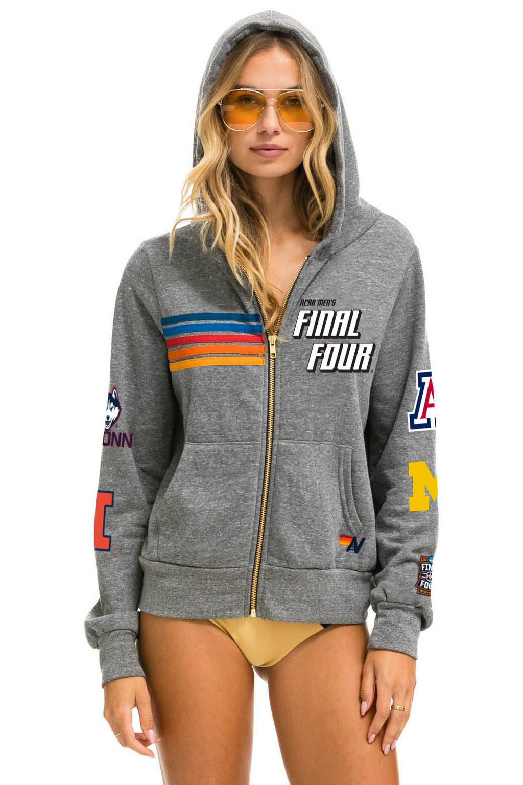 Retro FINAL FOUR INDIANAPOLIS 2026 ZIP HOODIE - HEATHER GREY