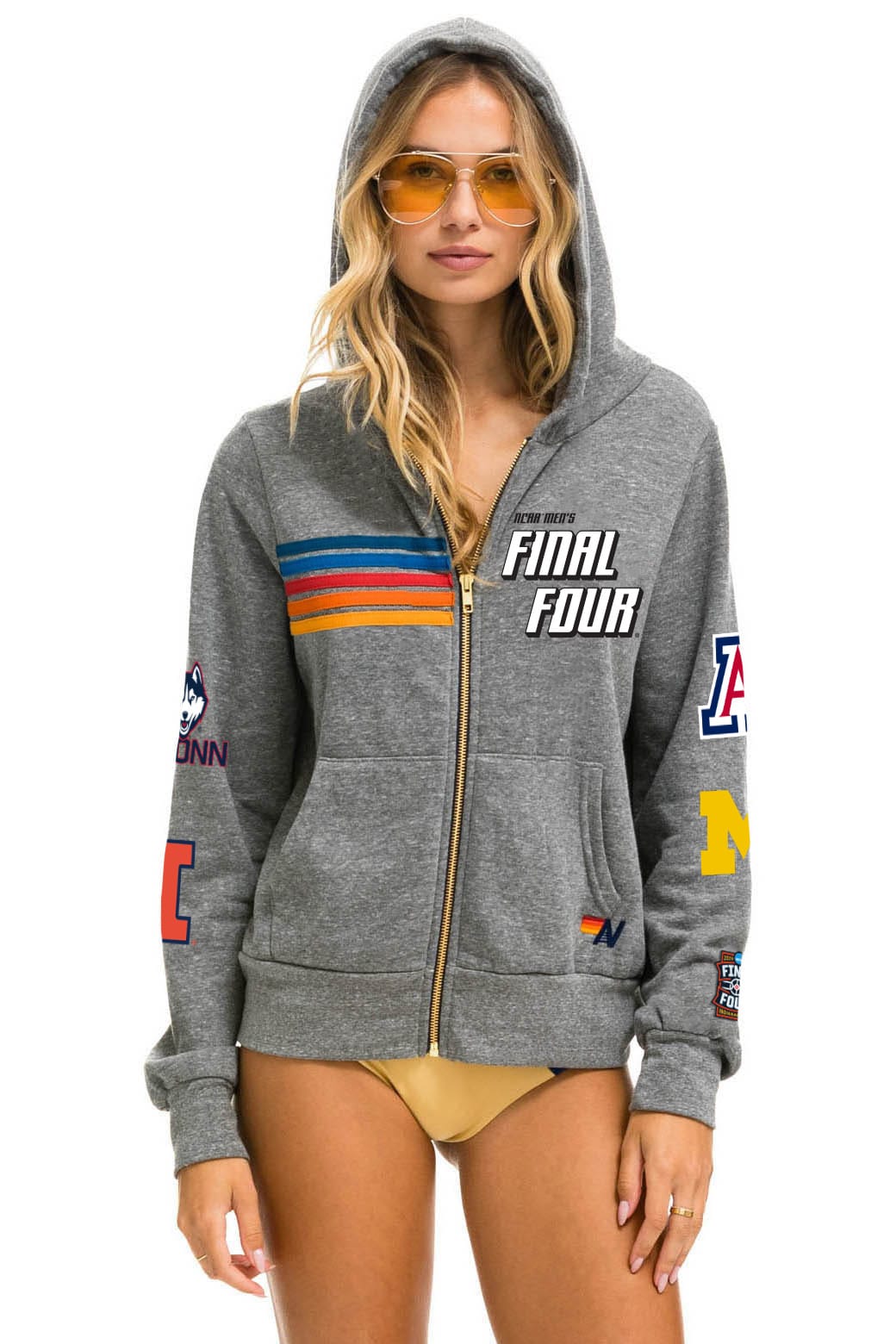 Retro FINAL FOUR INDIANAPOLIS 2026 ZIP HOODIE - HEATHER GREY
