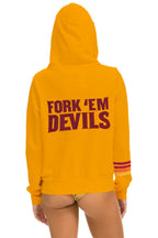Retro ASU FORK EM DEVILS ZIP HOODIE - GOLD