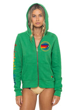 Retro AVIATOR NATION VENICE ZIP HOODIE - KELLY GREEN