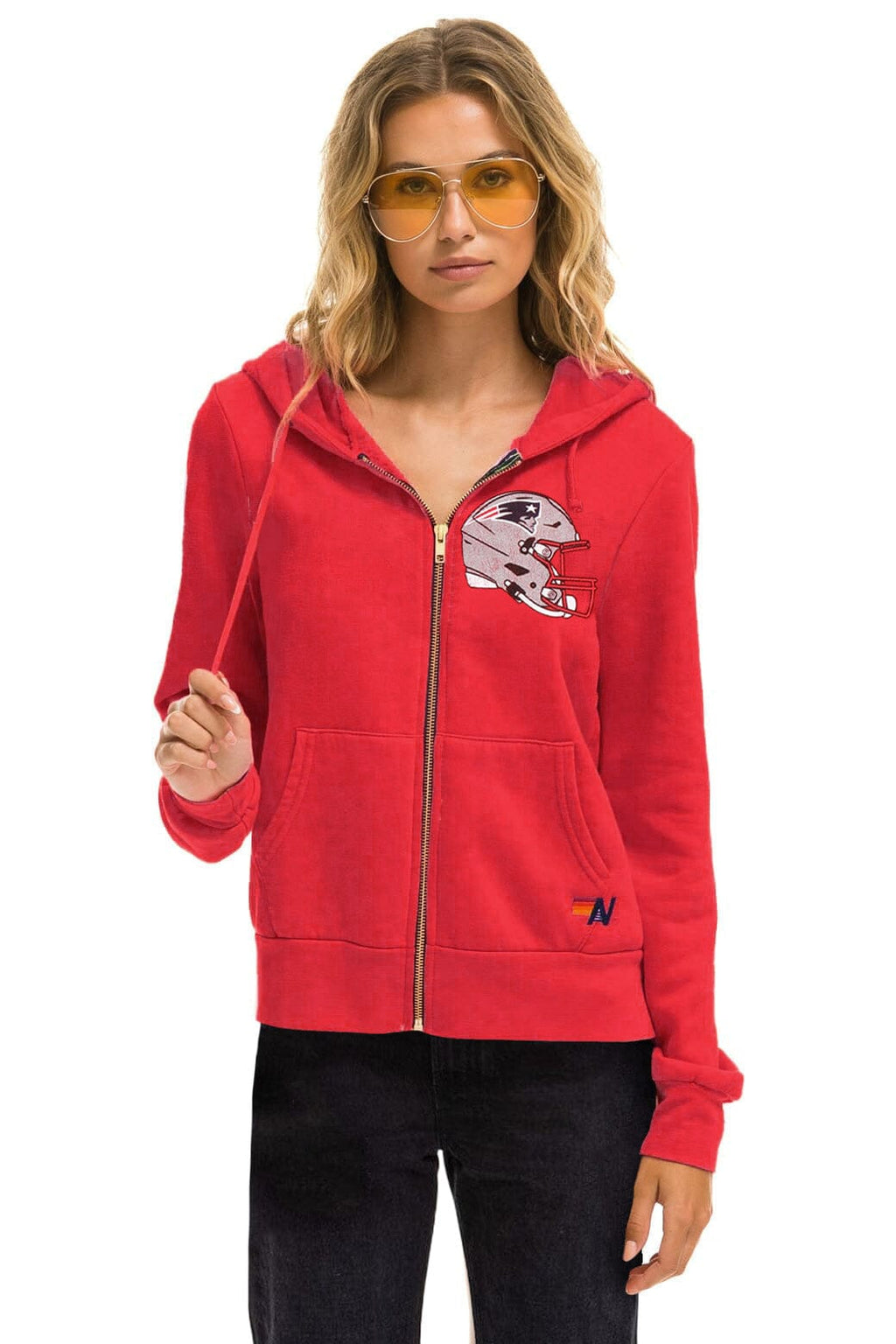 Retro NEW ENGLAND PATRIOTS HELMET ZIP HOODIE - FLASH RED