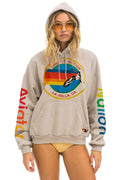 Retro AVIATOR NATION LA JOLLA RELAXED PULLOVER HOODIE - SAND