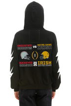 Retro CFP NATIONAL CHAMPIONSHIP TEAMS 2025 RELAXED PULLOVER HOODIE - BLACK