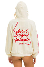 Retro GLOBAL CITIZEN 2025 RELAXED PULLOVER HOODIE - VINTAGE WHITE
