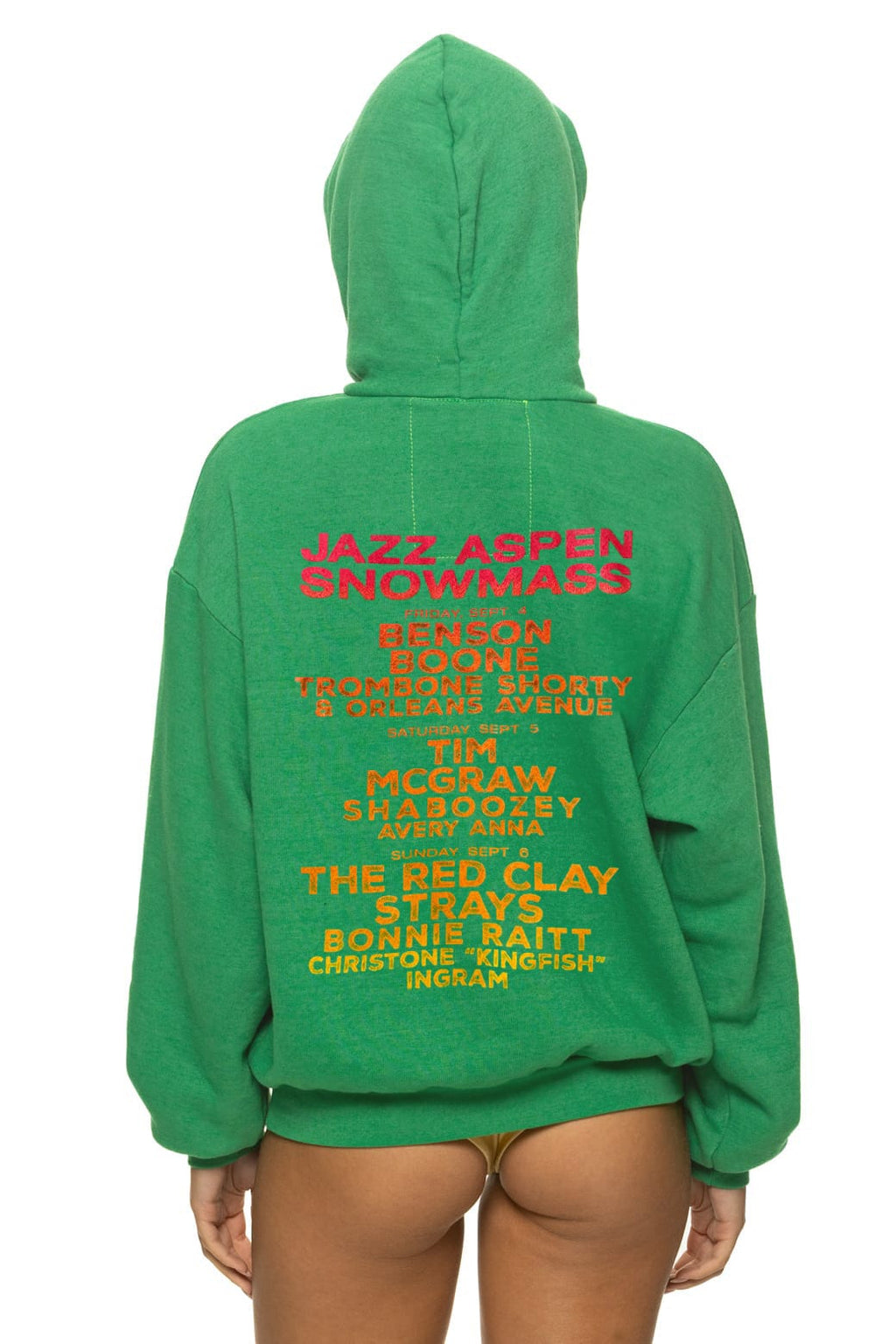 Retro JAZZ ASPEN SNOWMASS 2026 PULLOVER HOODIE RELAXED - KELLY GREEN